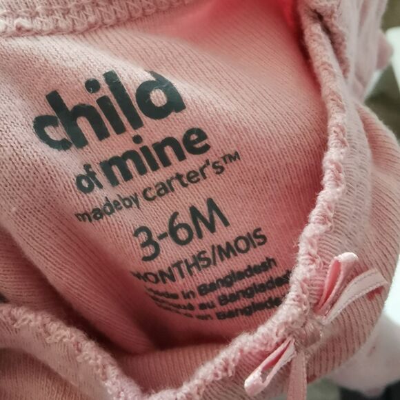 5/$10 child of mine by carters short sleeve onesie size 3-6 m - Picture 2 of 4
